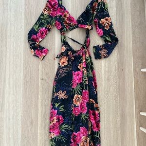 Velvet floral cutout dress worn once!